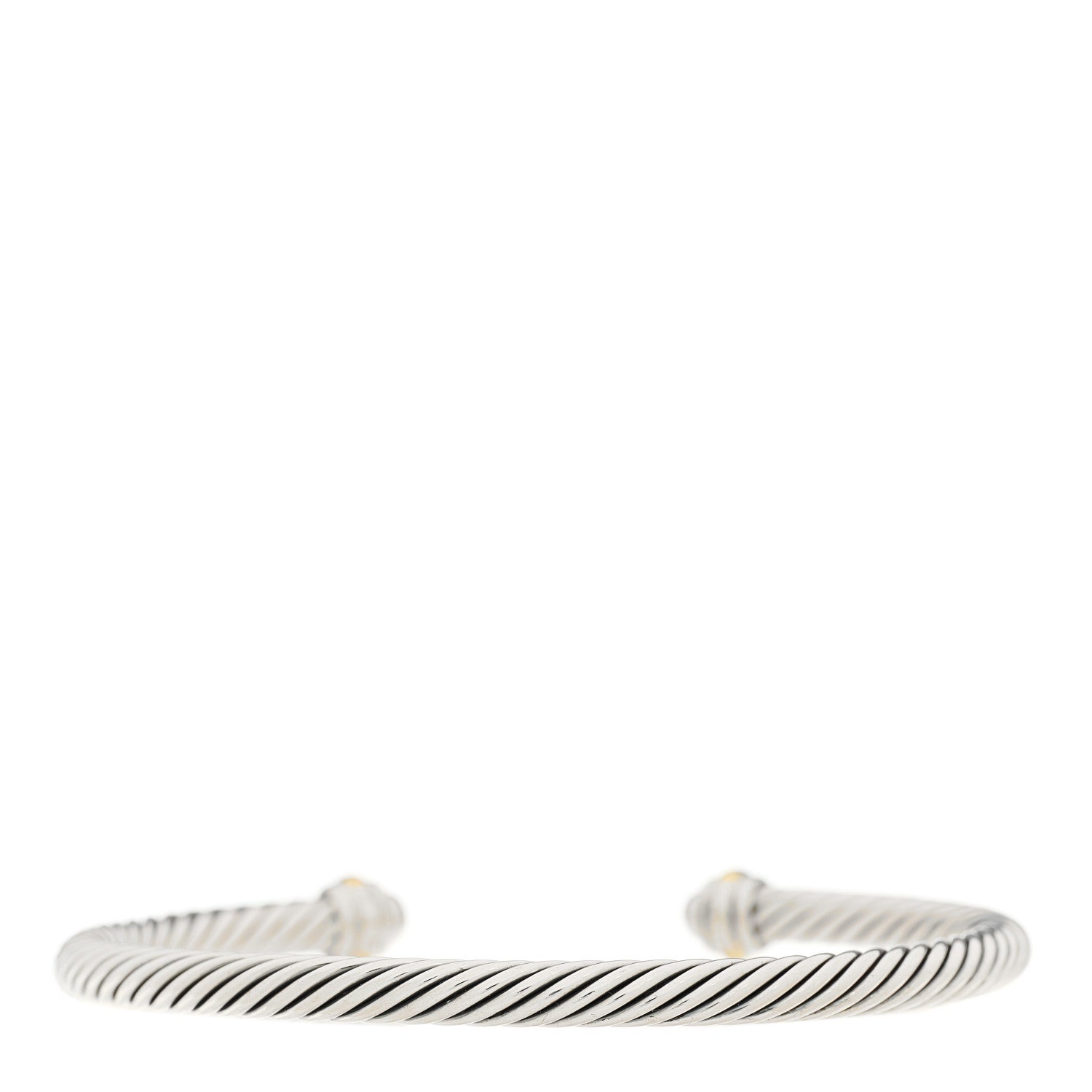 David Yurman Sterling Silver 18K Yellow Gold 4mm Cable Classics Bracelet 2 of 6