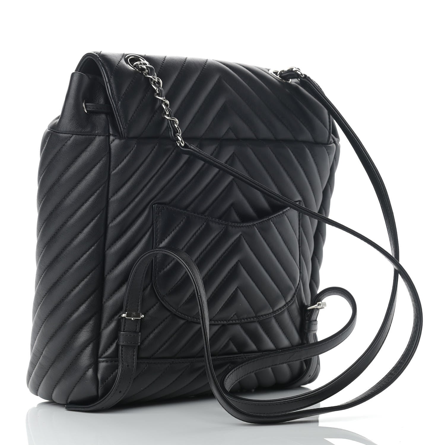 Chanel Calfskin Chevron Quilted Large Urban Spirit Backpack Black 3 of 13