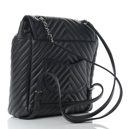 Chanel Calfskin Chevron Quilted Large Urban Spirit Backpack Black 3 of 13