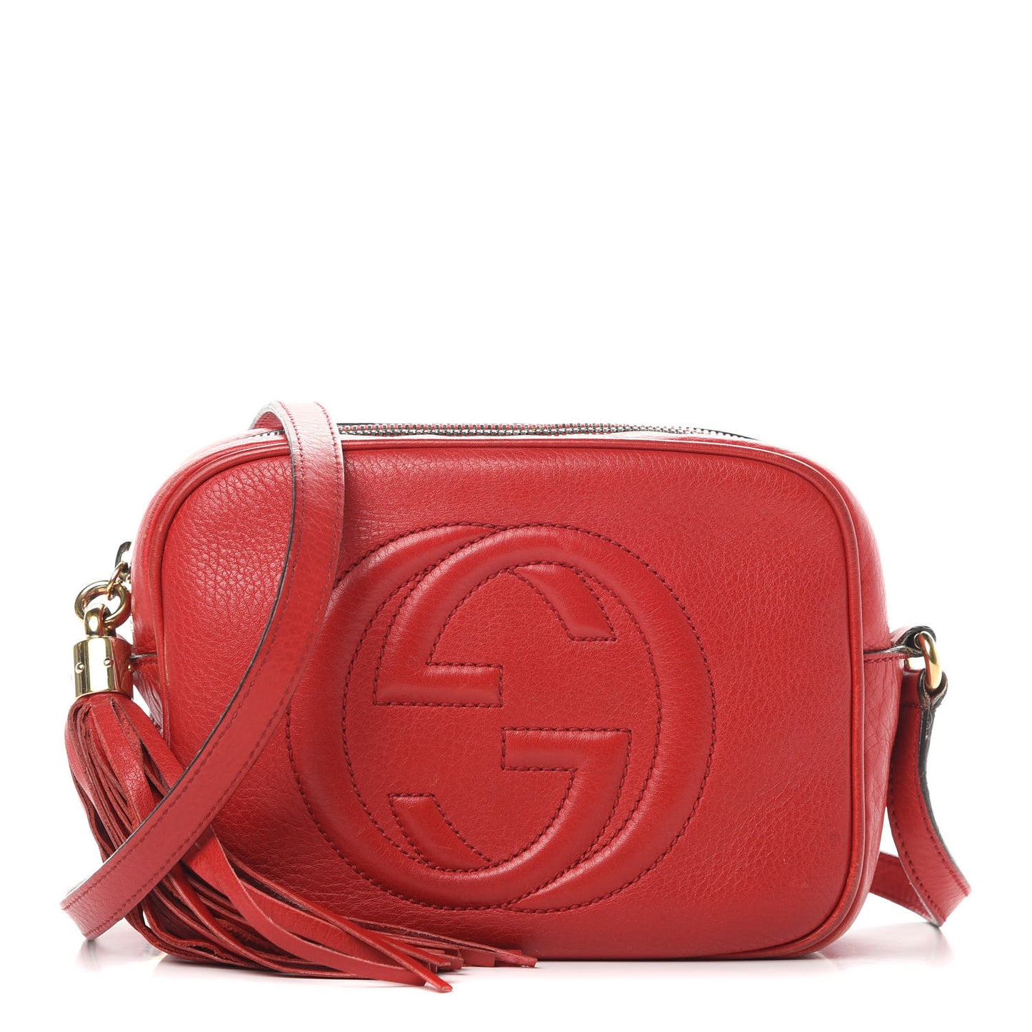 Pebbled Calfskin Small Soho Disco Bag Tabasco Red