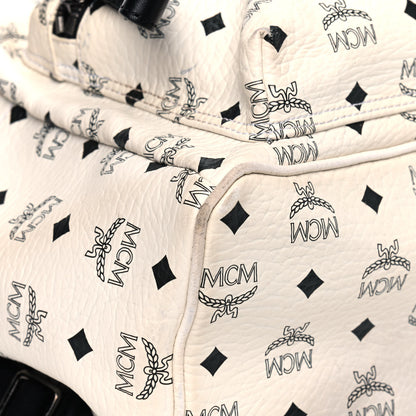 MCM Visetos Crown Stud Medium Stark Backpack White 7 of 14