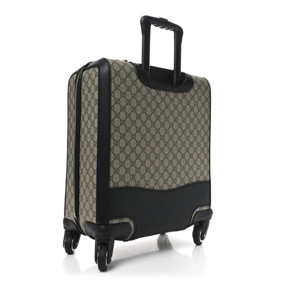 Gucci GG Supreme Monogram Calfskin Carry On Trolley Beige Ebony Black 2 of 9