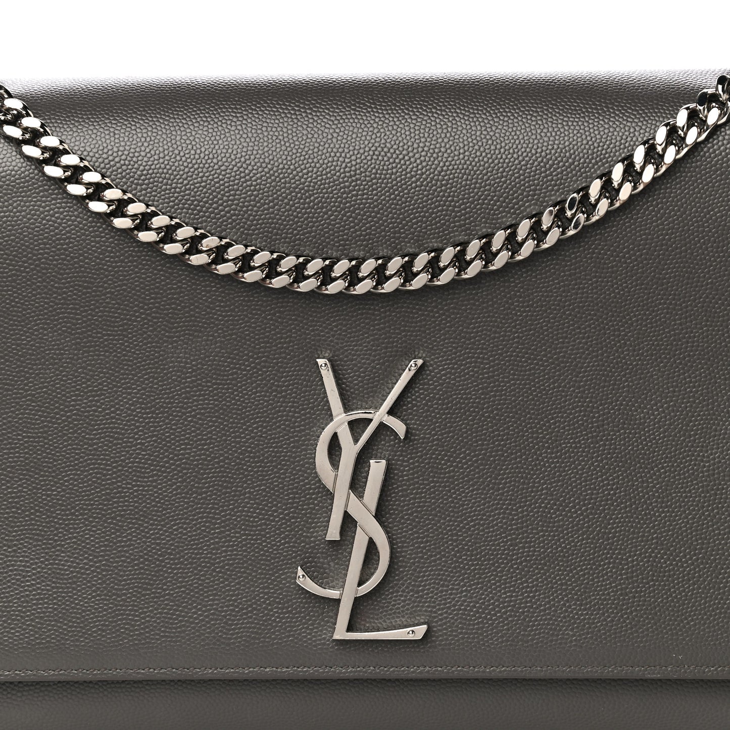 Grain De Poudre Medium Classic Monogram Kate Satchel Earth Grey