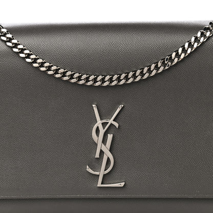Saint Laurent Grain De Poudre Medium Classic Monogram Kate Satchel Earth Grey 6 of 15
