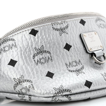 MCM Metallic Visetos Stark Belt Bag Silver 8 of 10