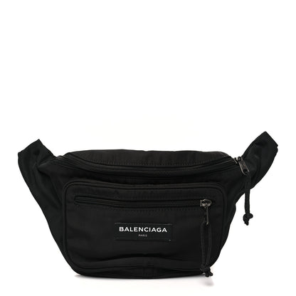 Balenciaga Nylon Canvas Logo Explorer Beltpack Black White 1 of 9