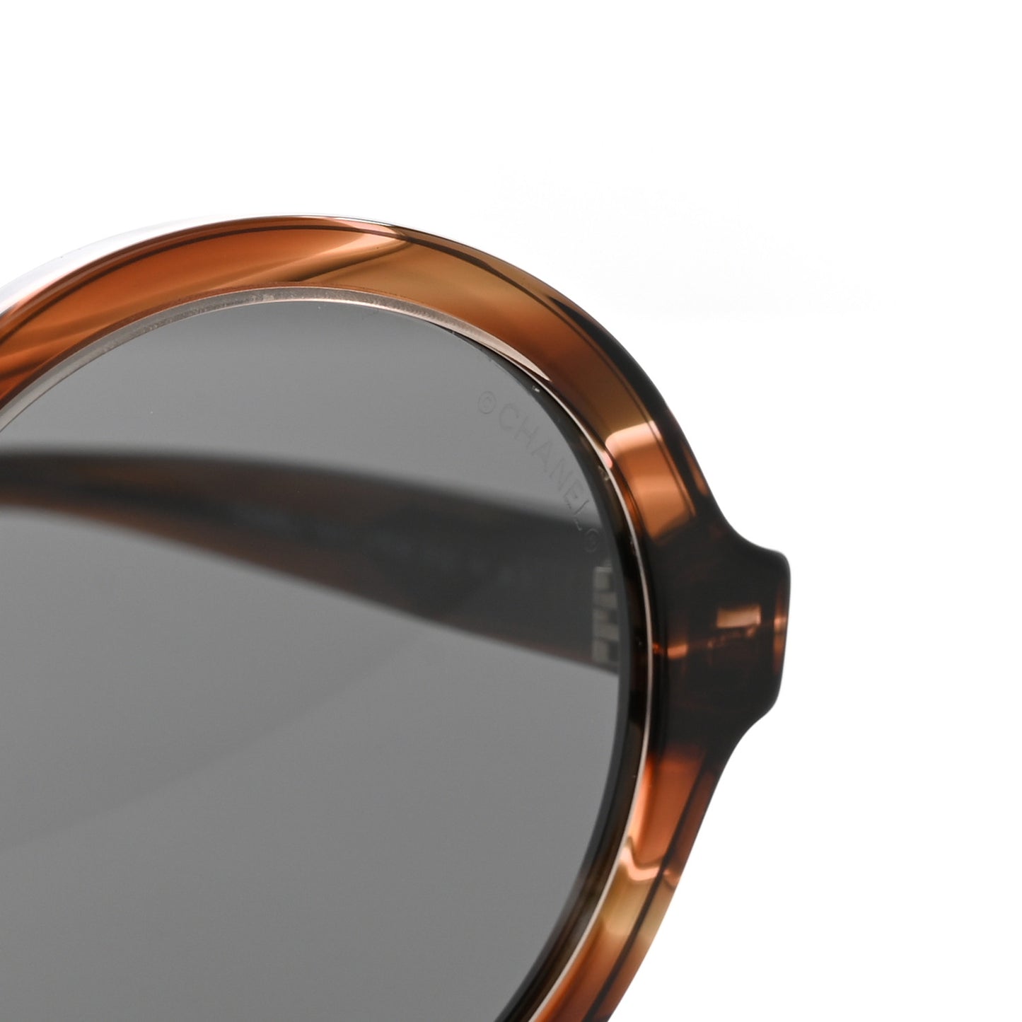 Acetate Polarized Round Sunglasses 5522U Brown