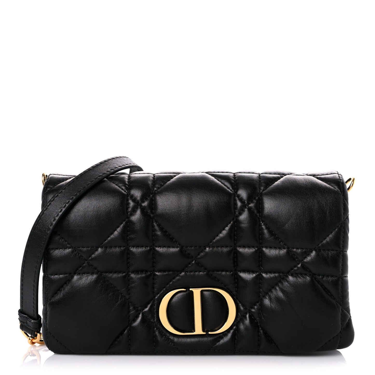 Calfskin Macrocannage Mini Caro Bag Black