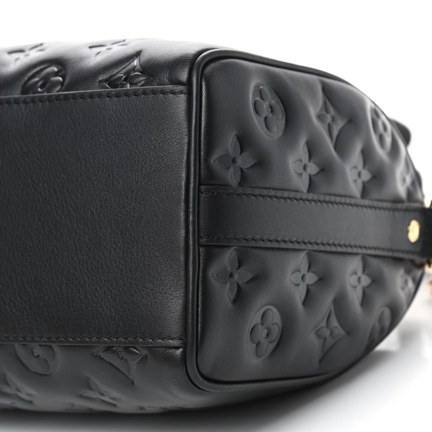 Lambskin Embossed Monogram Speedy 22 Bandouliere Black
