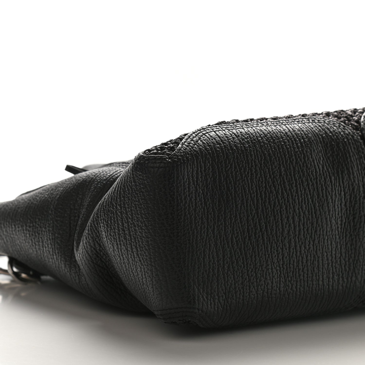 3.1 Phillip Lim 3.1 Textured Calfskin Woven Panel Medium Pashli Satchel Black Silver 7 of 8