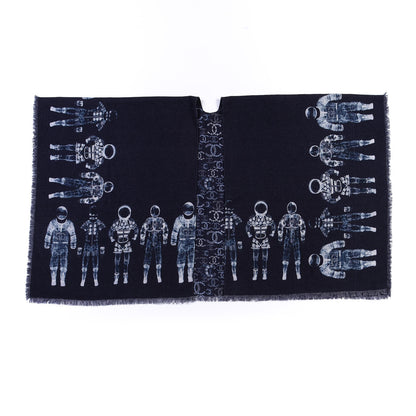 Chanel Cashmere Astronaut CC Shawl Navy 2 of 7