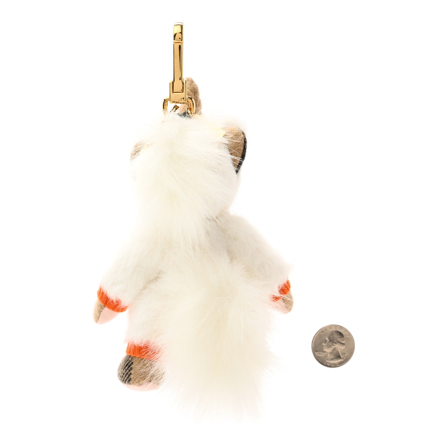Cashmere Check Thomas Bear Unicorn Bag Charm White