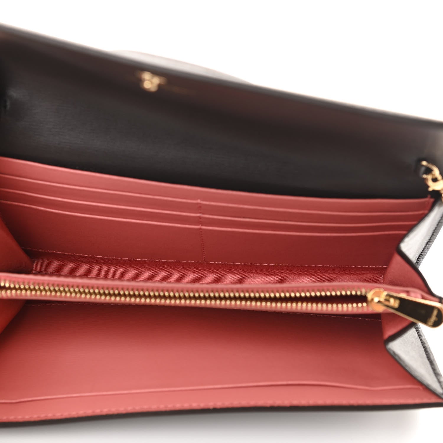 Salvatore Ferragamo Calfskin City Wallet On Chain Black 5 of 10