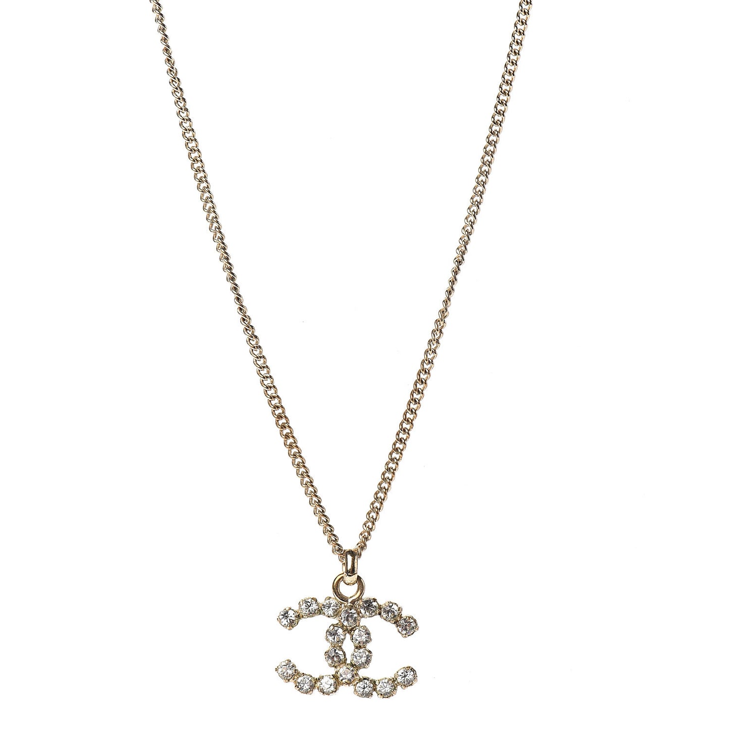 Crystal CC Necklace Gold
