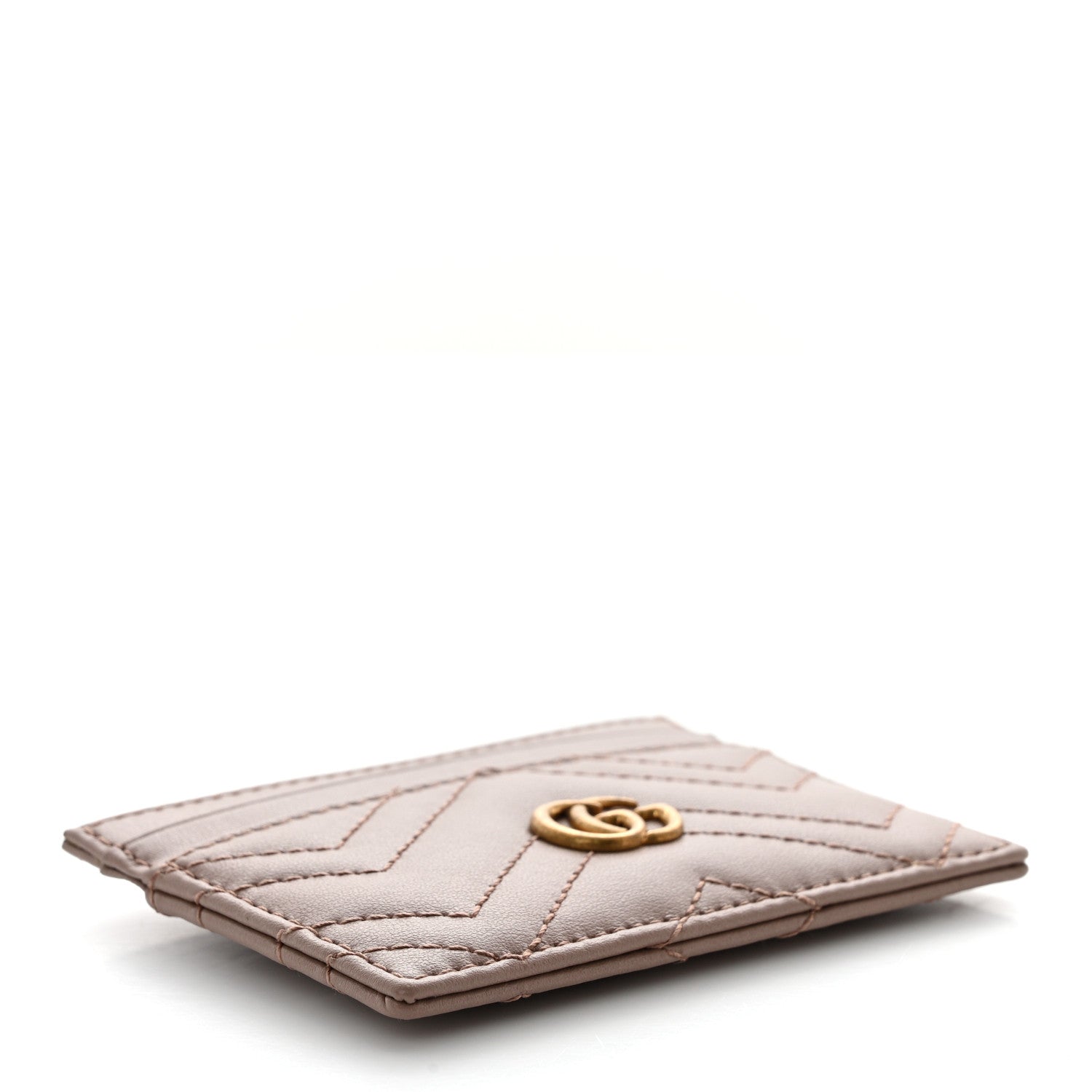 Gucci Calfskin Matelasse GG Marmont Card Holder Porcelain Rose 4 of 7