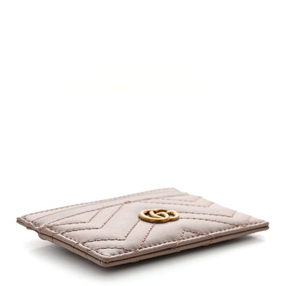 Gucci Calfskin Matelasse GG Marmont Card Holder Porcelain Rose 4 of 7