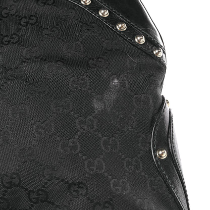 Gucci Calfskin Embossed Monogram Studded Pelham Messenger Bag Black 12 of 12