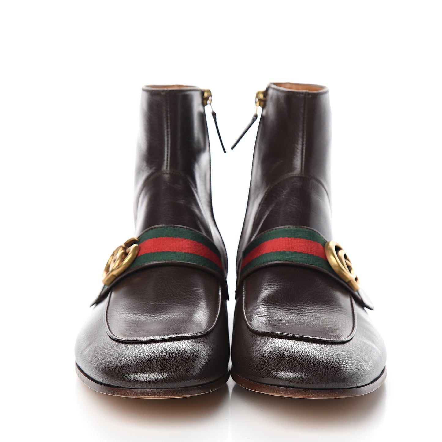 Goatskin Web Mens GG Ankle Boots 8.5 Cocoa