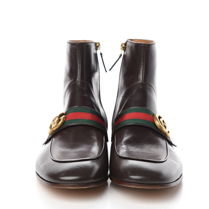 Gucci Goatskin Web Mens GG Ankle Boots 8.5 Cocoa 2 of 9
