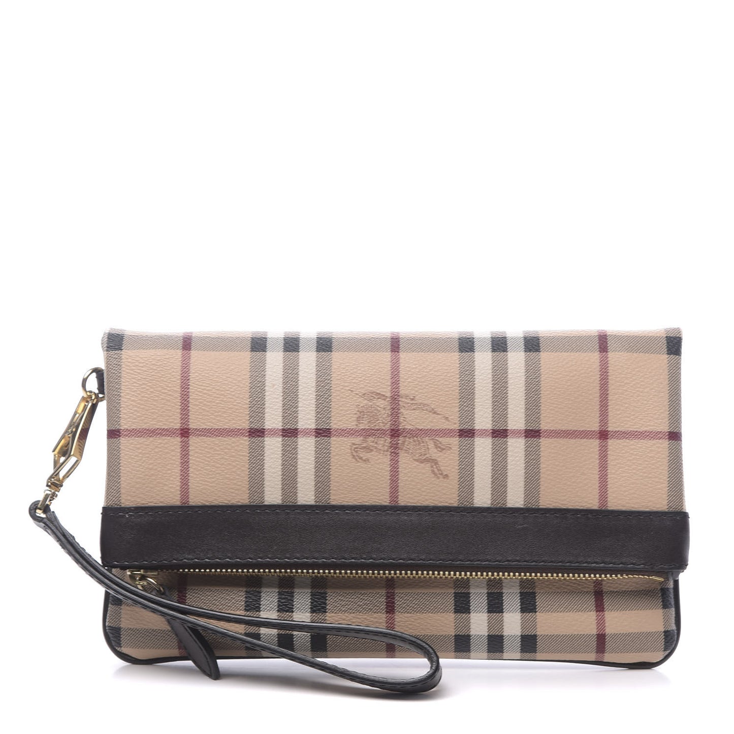Haymarket Check Adeline Foldover Clutch Brown