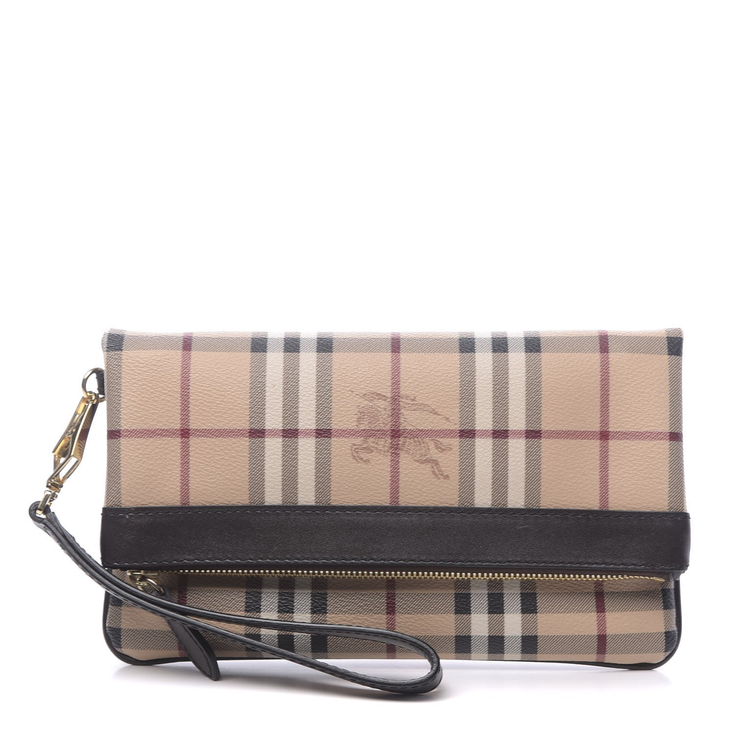 Burberry Haymarket Check Adeline Foldover Clutch Brown 1 of 10