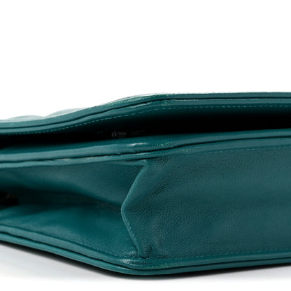 Chanel Lambskin Quilted Boy Wallet On Chain WOC Green 10 of 12