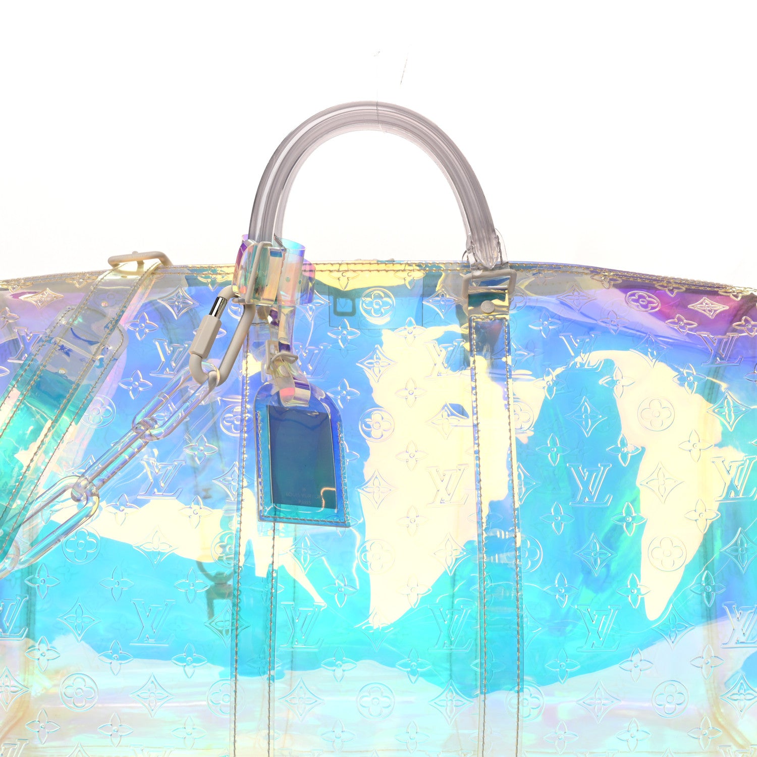 Louis Vuitton PVC Monogram Keepall Bandouliere 50 Iridescent Prism 7 of 10