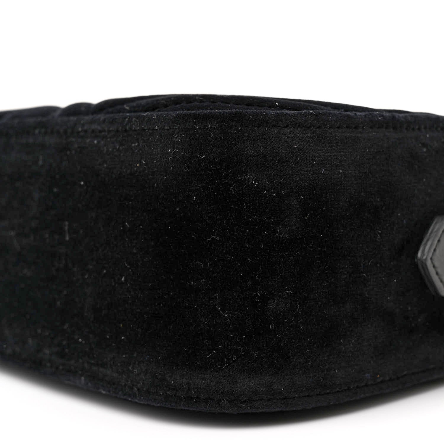 Gucci Velvet Matelasse Small GG Marmont Chain Shoulder Bag Black 9 of 10