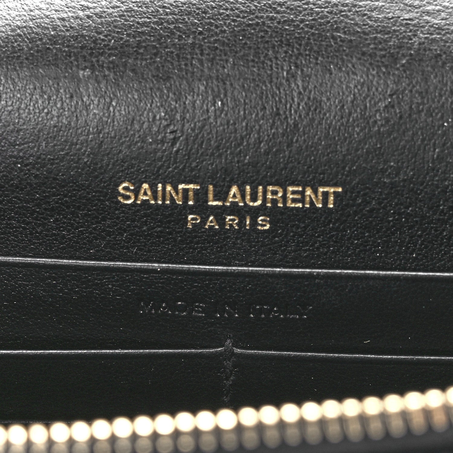 Saint Laurent Calfskin Crocodile Embossed Kate Monogram Tassel Chain Wallet Black 5 of 9