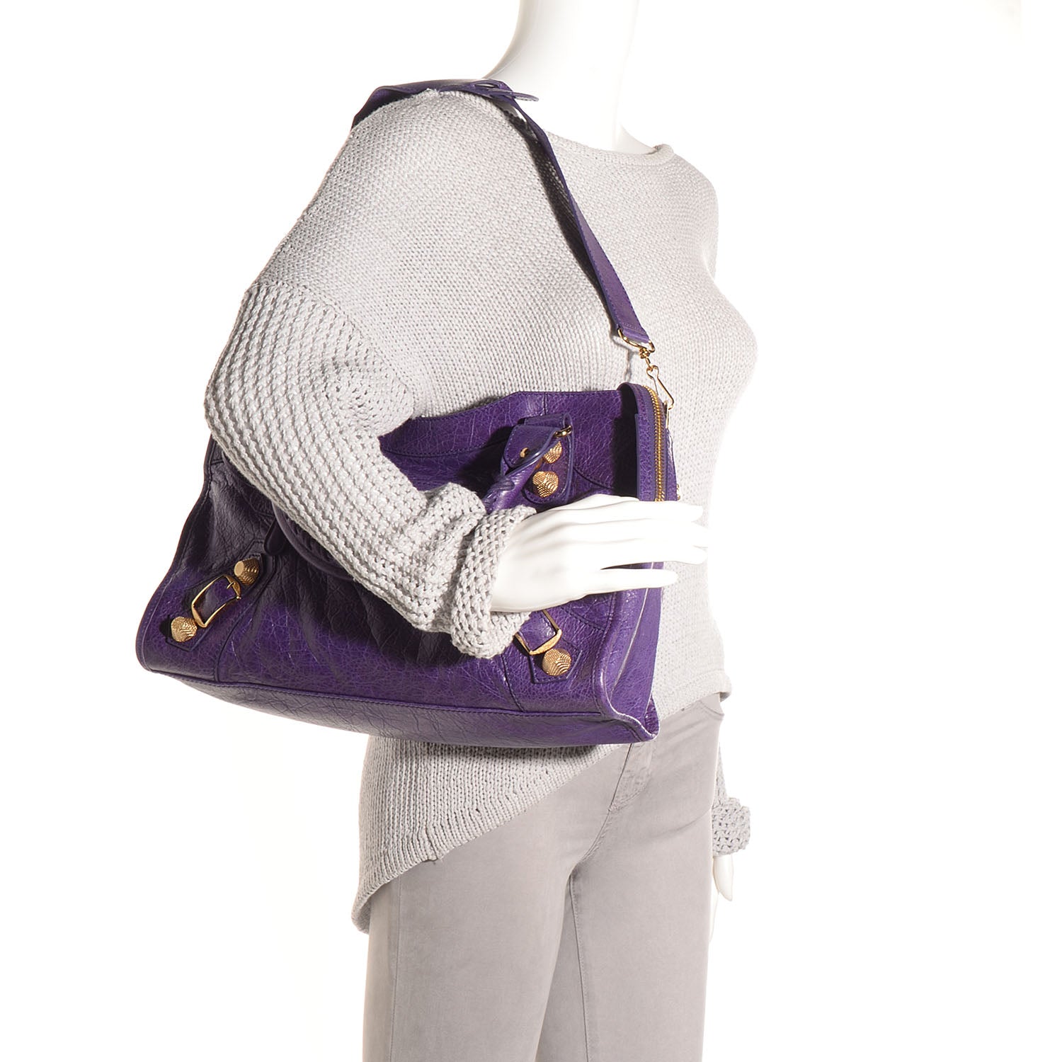 Balenciaga Agneau Giant 21 Gold Hardware City Dark Violet 2 of 13