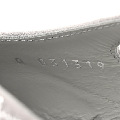 Chanel Suede Crystal Grosgrain Cap Toe CC Slingback Flats 36.5 Gray Silver Black 9 of 10