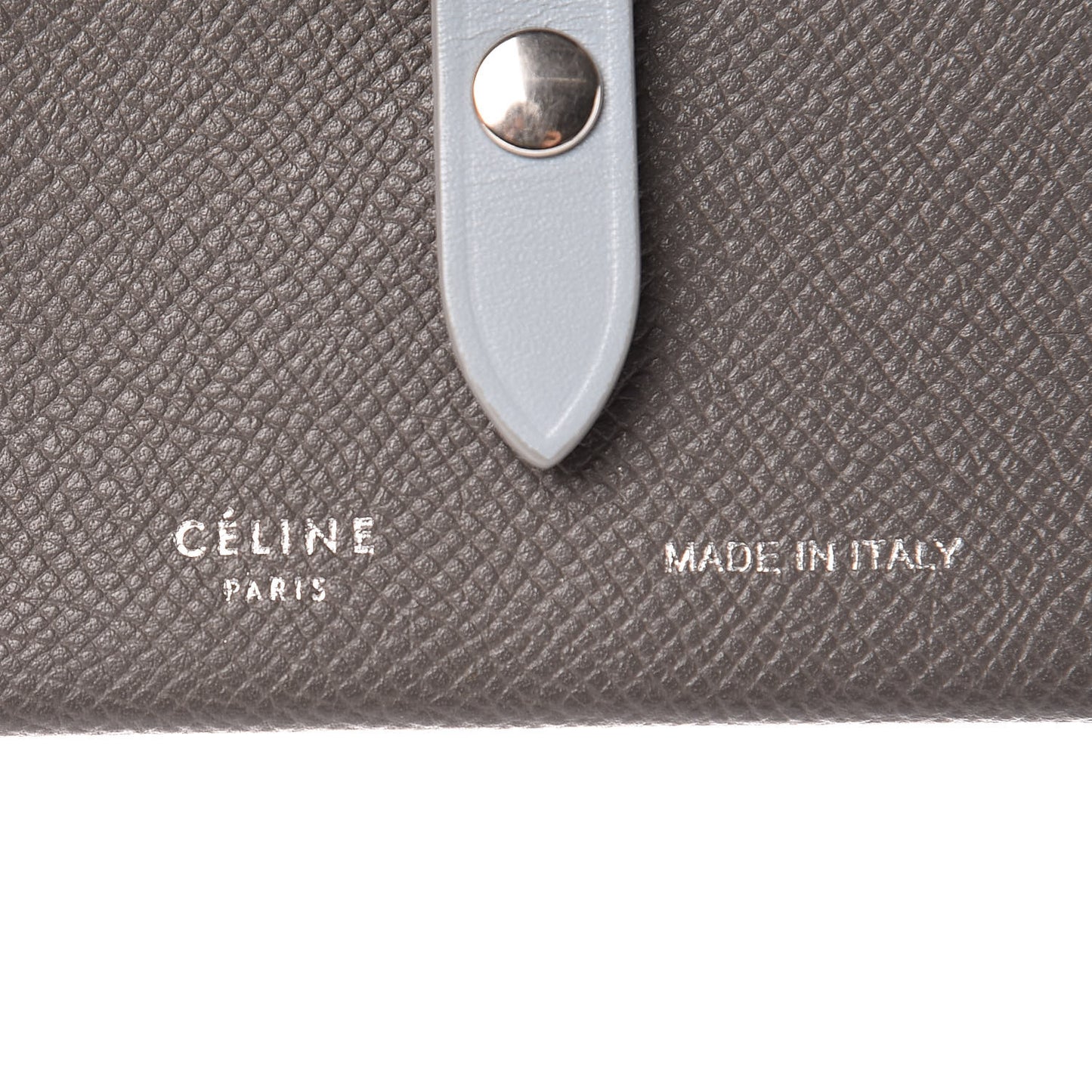 Grained Shiny Calfskin Accordion Card Holder Grey
