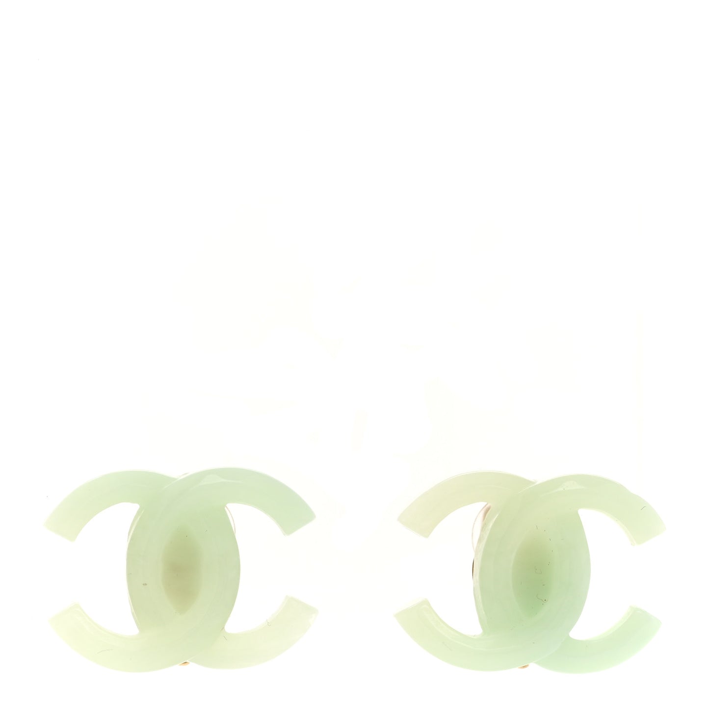 CC Resin Clip On Earrings Light Green