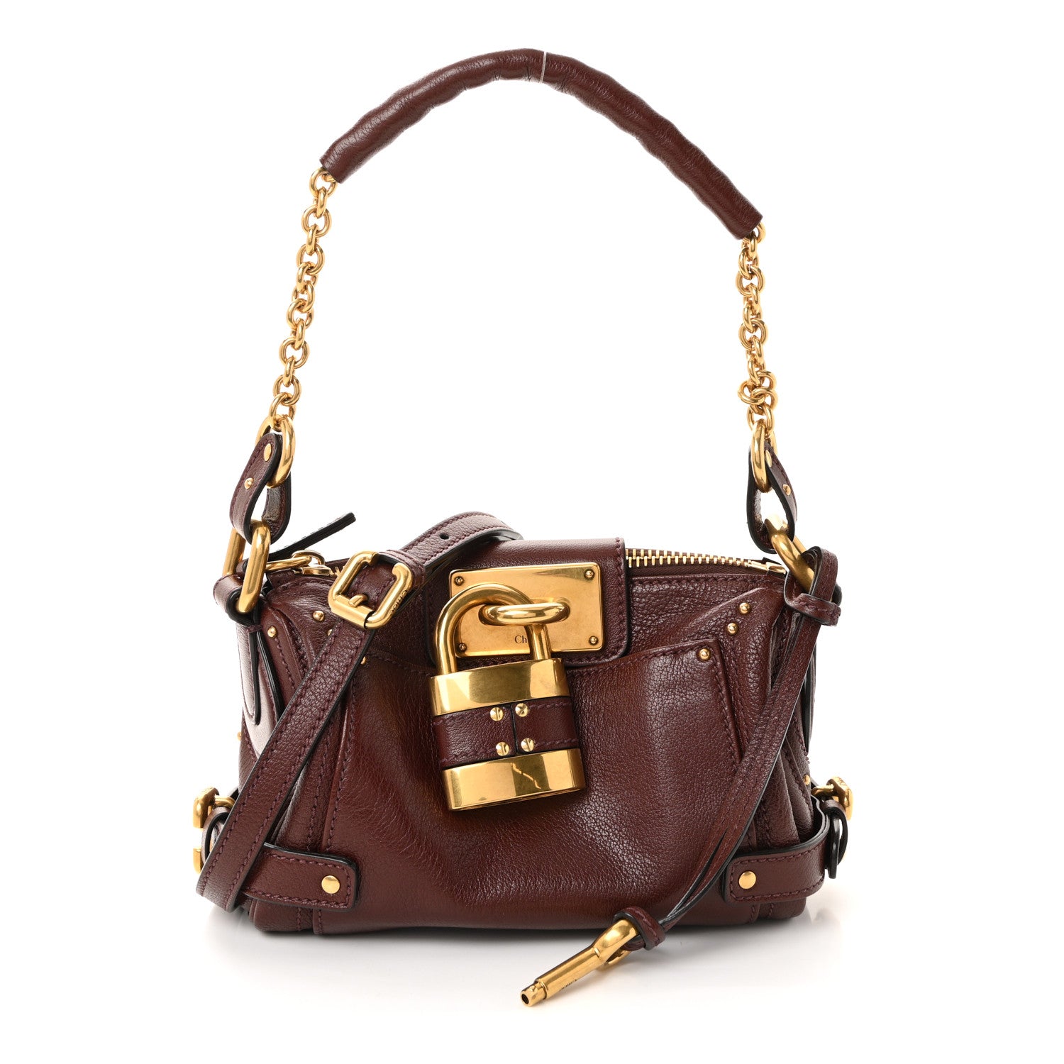 Chloe Grained Buffalo Small Paddington Chain Bag Crafty Brown 1 of 10