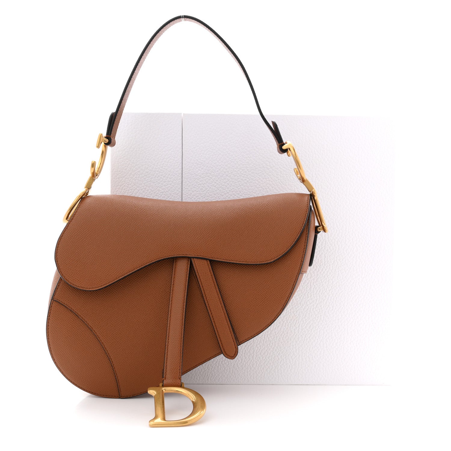Christian Dior Grained Calfskin Saddle Bag With Strap Camello 11 of 11
