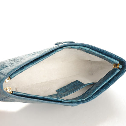 Nancy Gonzalez Glossy Crocodile Frame Clutch Blue 5 of 8