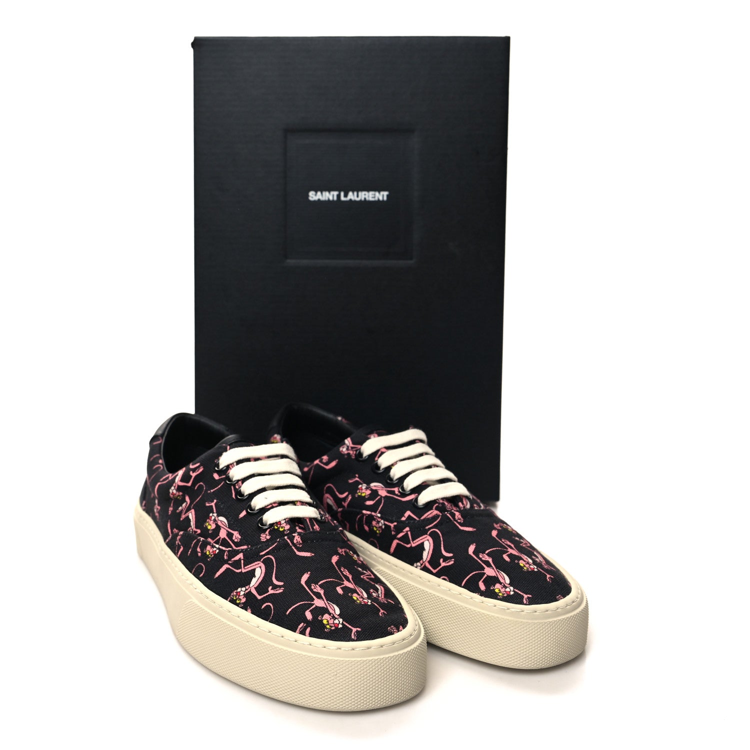 Saint Laurent Canvas Pink Panther Venice Sneakers 39 Black 9 of 9