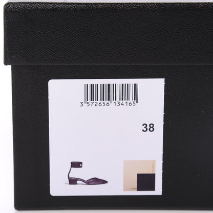 Chanel Lambskin Grosgrain Cap Toe Logo Ankle Strap Pumps 38 Beige Black 10 of 10