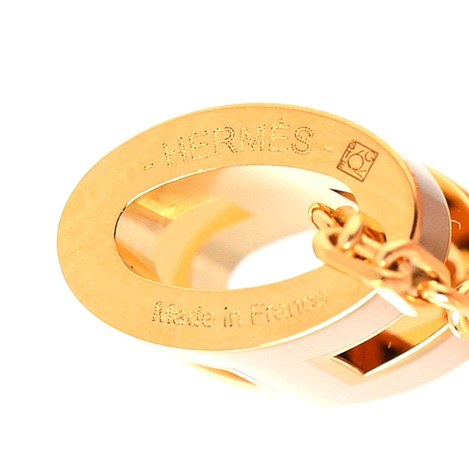 Hermes Lacquered Gold Mini Pop H Pendant Necklace Marron Glace 5 of 5