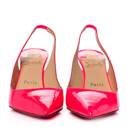 Christian Louboutin Patent Clare Sling 80 Pumps 36 Fluo Rose 2 of 10