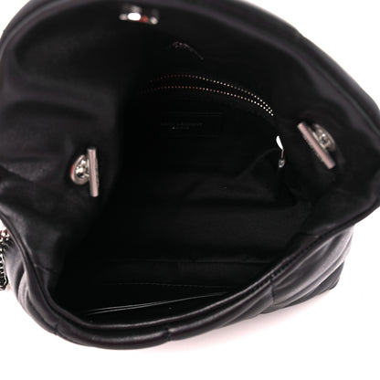 Saint Laurent Lambskin Quilted Small Loulou Puffer Monogram Chain Satchel Black 5 of 11
