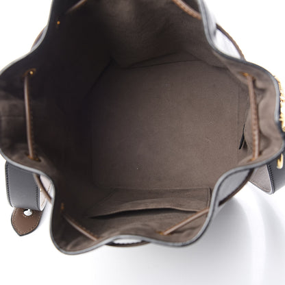 Fendi Vitello Century Matte F is Fendi Stamp Patch Bi-Color Grande Mon Tresor Bucket Bag Black Maya Fragola 5 of 11