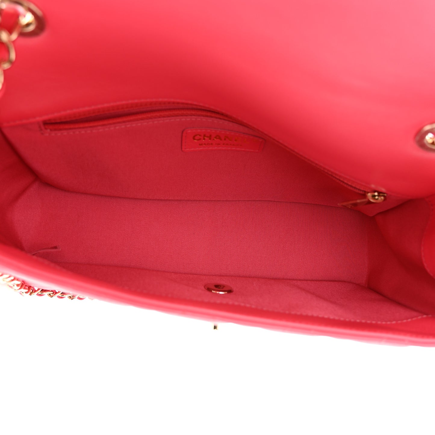 Crumpled Calfskin Medium Chain All Over Flap Pink