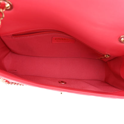 Chanel Crumpled Calfskin Medium Chain All Over Flap Pink 5 of 11