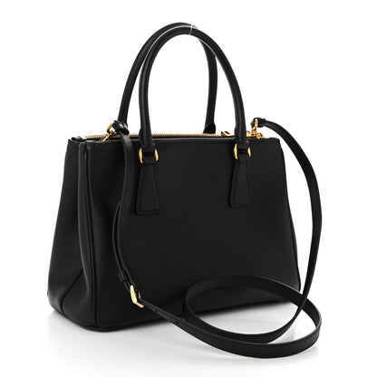 Prada Saffiano Small Galleria Double Zip Tote Black 3 of 10