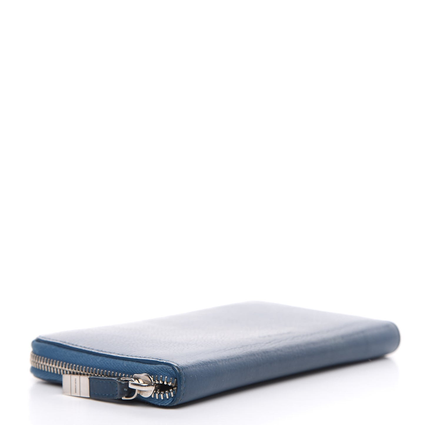 HOMME Grained Calfskin Zip Around Wallet Blue