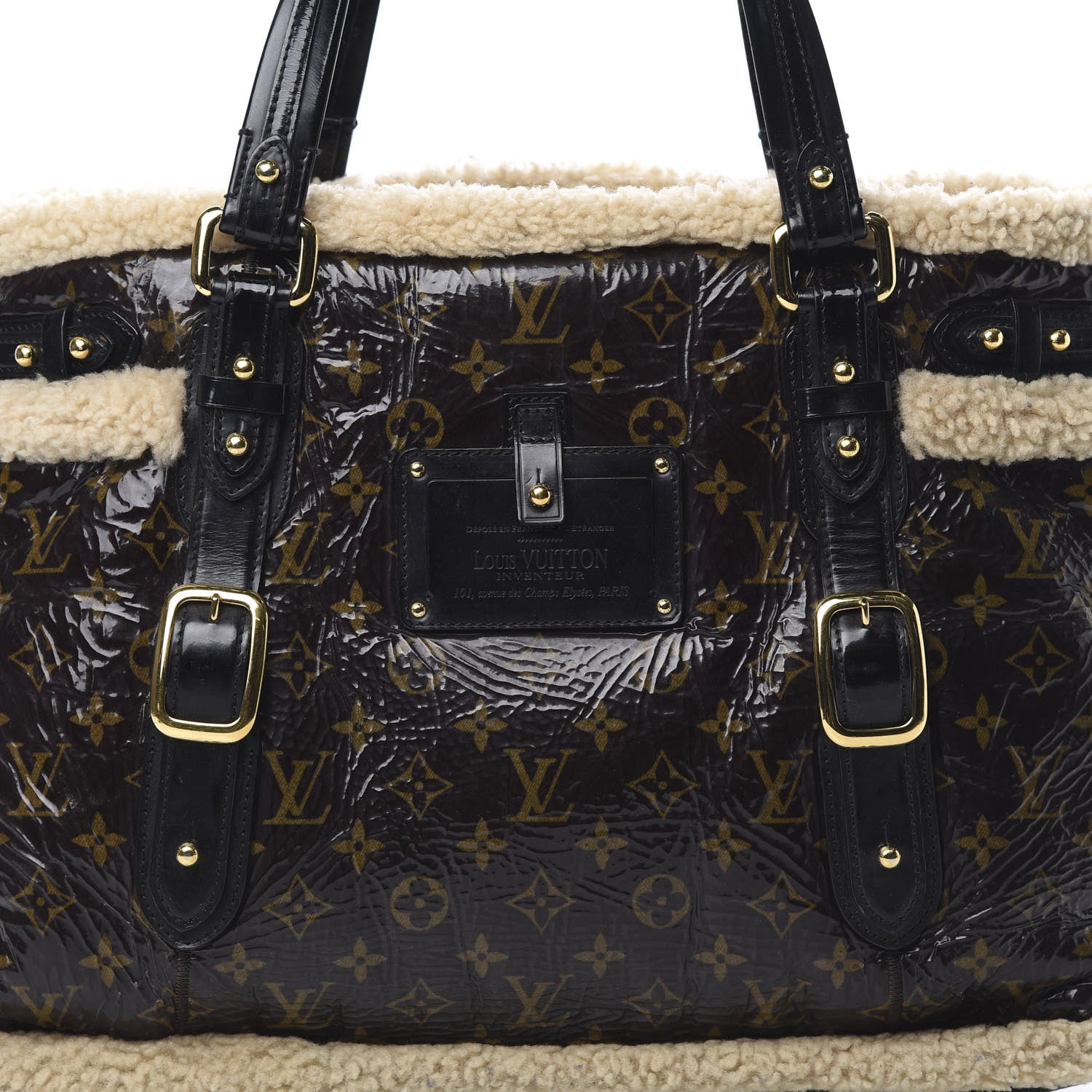 Louis Vuitton Patent Monogram Shearling Sac Thunder 8 of 12