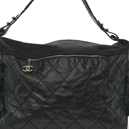 Chanel Coated Canvas Stitched XL Paris Biarritz Tote Black 9 of 11