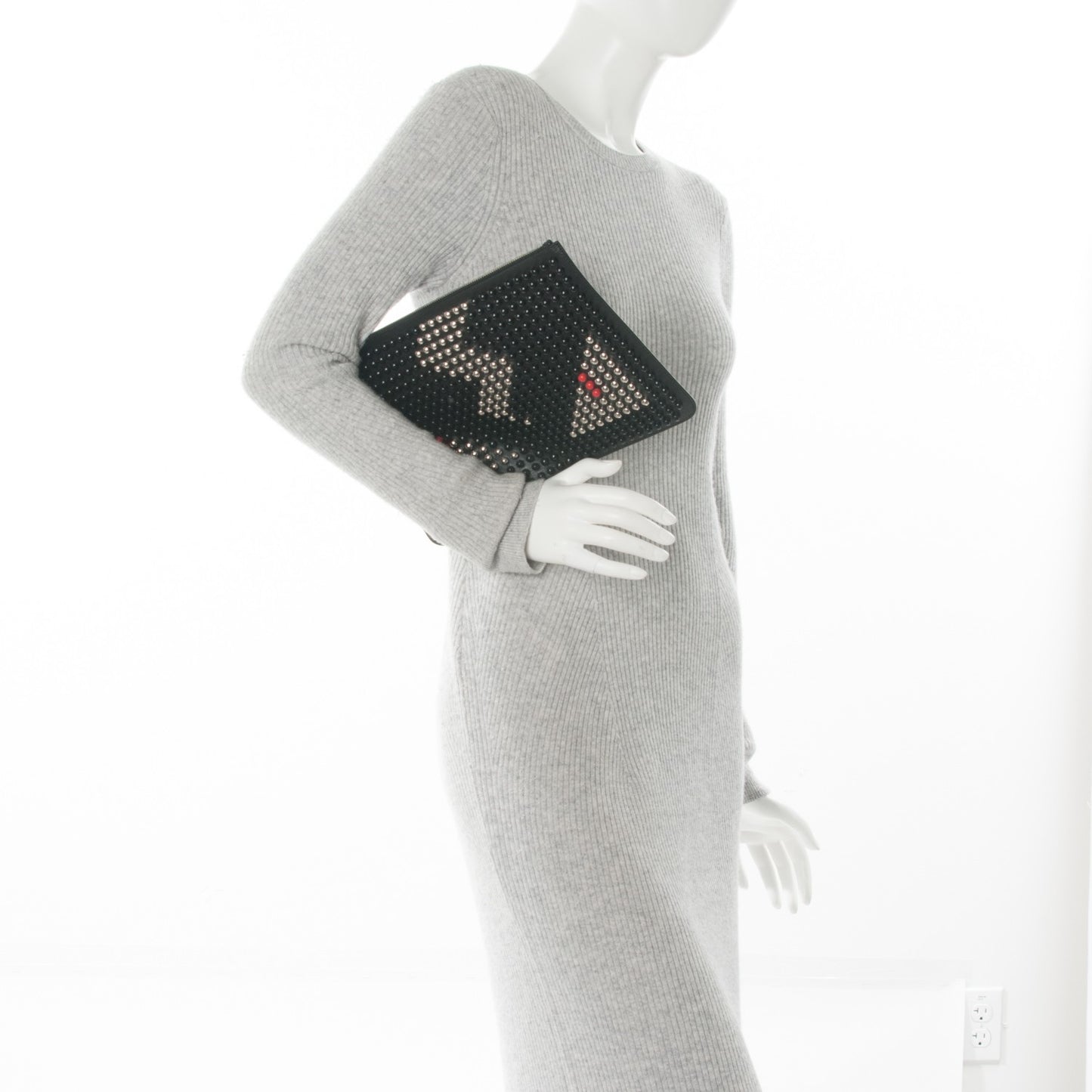 Vitello Elite Lightning Monster Eyes Studded Pouch Black