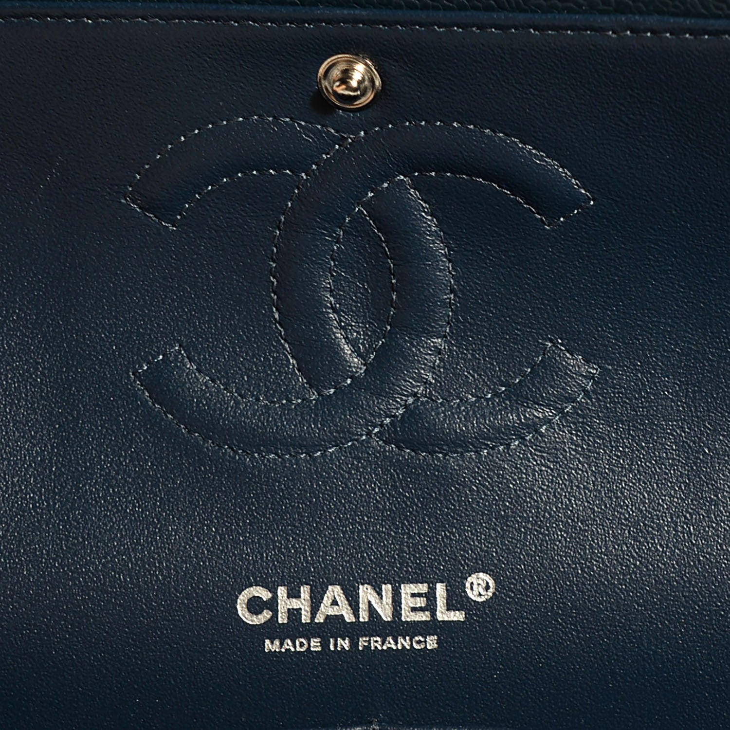 Chanel Caviar Quilted Medium Double Flap Navy 6 of 8